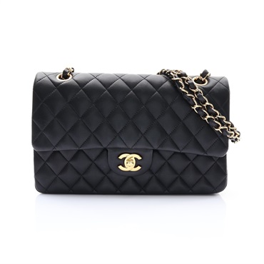 CHANEL 香奈兒 COCO 25 鍊帶 肩背包 黑色 菱格紋羊皮 金扣 A01112