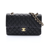 CHANEL 香奈兒 COCO 25 鍊帶 肩背包 黑色 菱格紋羊皮 金扣 A01112