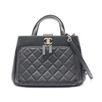 CHANEL 香奈兒 Business Affinity 肩背包 黑色 荔枝紋 菱格紋牛皮 淡金扣 A93750