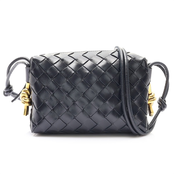 BOTTEGA VENETA BV 寶緹嘉 Mini Loop Camera 肩背包 深藍色 編織羊皮 723547 V1G11