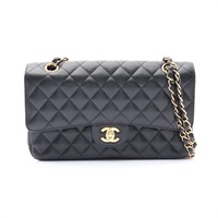 CHANEL 香奈兒 COCO 25 鍊帶肩背包 黑色 荔枝紋牛皮 金釦 A01112