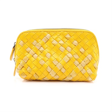 BOTTEGA VENETA BV 寶緹嘉 Intrecciato Pouch 手拿包 收納包 黃色 編織牛皮 132534