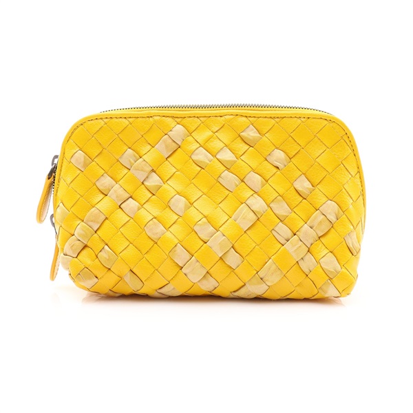 BOTTEGA VENETA BV 寶緹嘉 Intrecciato Pouch 手拿包 收納包 黃色 編織牛皮 132534