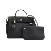 HERMES 愛馬仕 Herbag Zip 31 兩用包 黑色 Hunter牛皮 帆布 Z刻 銀扣 H079091CK