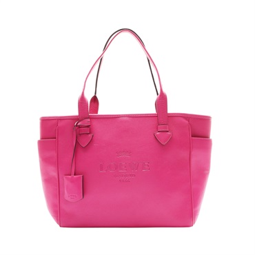 LOEWE 羅威 Heritage 托特包 肩背包 粉色 牛皮 377.79.751