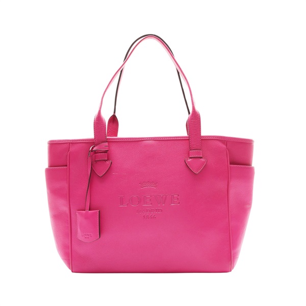 LOEWE 羅威 Heritage 托特包 肩背包 粉色 牛皮 377.79.751