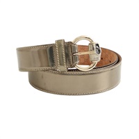 GUCCI 古馳 Bamboo Horsebit 皮帶 銀色 牛皮 189800
