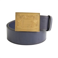 FENDI 芬迪 Plaque 皮帶 藍色 牛皮