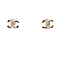 CHANEL 香奈兒 CC 耳環 淺金色 金屬