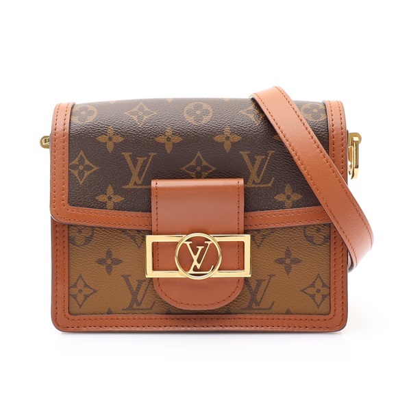 LOUIS VUITTON LV 路易威登 Mini Dauphine 肩背包 棕色 原花帆布 M45959