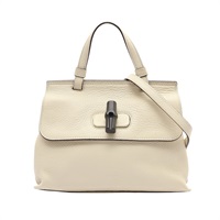 GUCCI 古馳 Bamboo Daily 竹節 兩用包 米色 牛皮 370831
