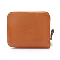 HERMES 愛馬仕 Silk in Compact 拉鍊短夾 金棕色 Epsom牛皮 D刻 H089071CK