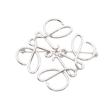 LOEWE 羅威 Anagram 胸針 銀色 黃銅 111.25.020