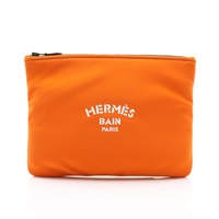 HERMES 愛馬仕 Neobain MM 收納包 經典橘 尼龍 H104312M 03