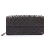 BOTTEGA VENETA 寶緹嘉 釦式長夾 深棕色 羊皮 150509