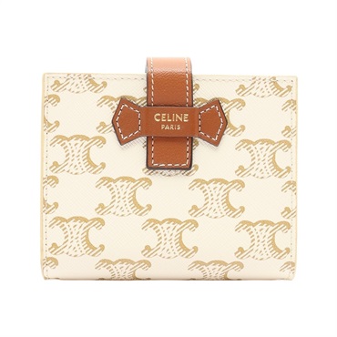 CELINE 賽琳 SMALL STRAP 二折短夾 白色 PVC塗層帆布 10H262DB7.01TA