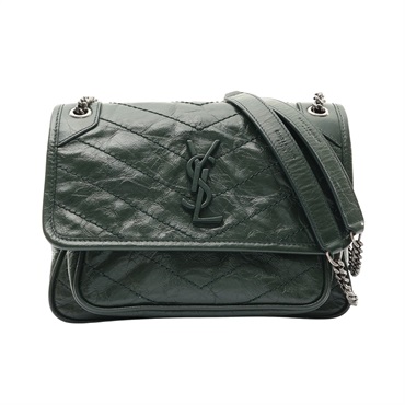 SAINT LAURENT YSL 聖羅蘭 Baby Niki 鍊帶肩背包 深綠色 牛皮 PMR533037