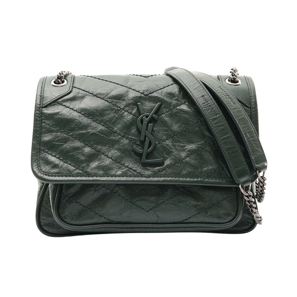 SAINT LAURENT YSL 聖羅蘭 Baby Niki 鍊帶肩背包 深綠色 牛皮 PMR533037