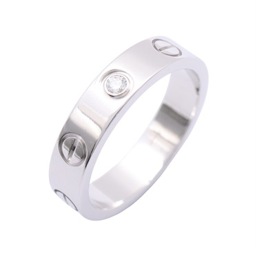 Cartier 卡地亞 LOVE 戒指 #49 18K白金 鑽石 B4050500