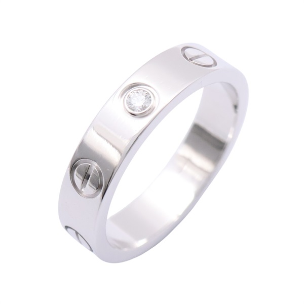 Cartier 卡地亞 LOVE 戒指 #49 18K白金 鑽石 B4050500