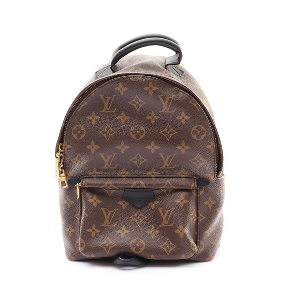 LOUIS VUITTON LV 路易威登 Palm Springs PM 後背包 棕色 原花帆布 黑色 牛皮 M41560