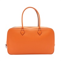 HERMES 愛馬仕 Plume Elan 28 手提包 橘色 Epsom 牛皮 □J刻 金扣