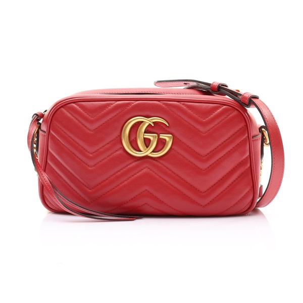 GUCCI 古馳 GG Marmont Small Camera 肩背包 紅色 牛皮 447632