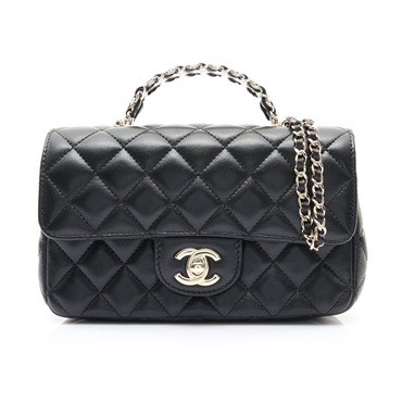 CHANEL 香奈兒 Handle Mini 鍊帶兩用包 黑色 羊皮