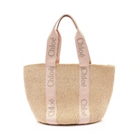 Chloe 克羅伊 Woody Basket Large 托特包 肩背包 淺褐色 藤編 牛皮 CHC22SS380G55101