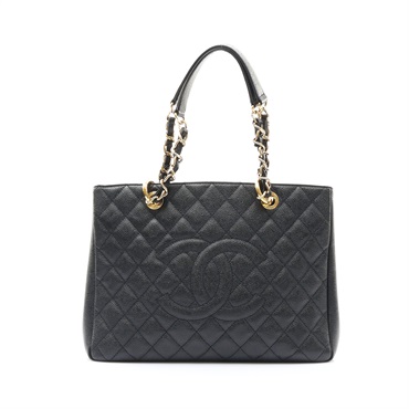 CHANEL 香奈兒 GST 豆腐包 肩背包 黑色 荔枝紋牛皮 A50995