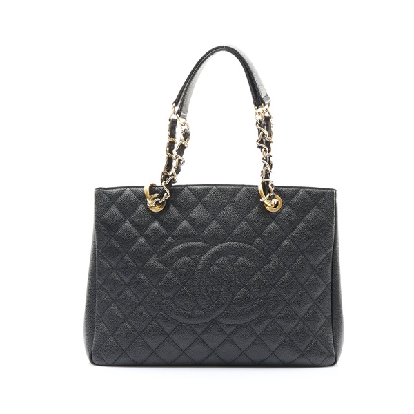 CHANEL 香奈兒 GST 豆腐包 肩背包 黑色 荔枝紋牛皮 A50995