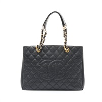 CHANEL 香奈兒 GST 豆腐包 肩背包 黑色 荔枝紋牛皮 A50995