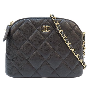 【再降價】黑色 牛皮 菱格紋 Classic Clutch With Chain 肩背包 AP4000
