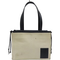白色 帆布 Cushion Tote 肩背包
