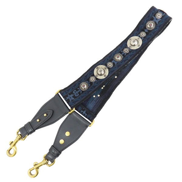 深藍色 金屬釘 背帶【Dior 迪奧】