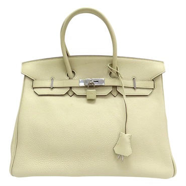 羊毛白色 Togo牛皮 Birkin 35 柏金包 手提包 口K刻 銀扣
