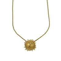 金色鍍金 太陽墜飾 Place Vendome 項鍊 M68352【LOUIS VUITTON 路易威登】 M68352