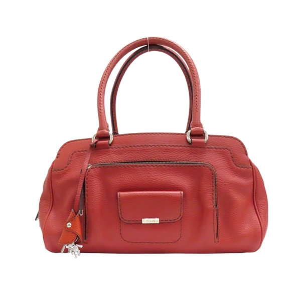 紅色 牛皮 波士頓包 手提包