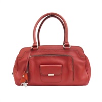 紅色 牛皮 波士頓包 手提包