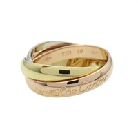 18K 三色三金 Trinity 三環戒指 50【Cartier 卡地亞】