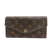 棕色 原花帆布 Sarah 扣式長夾 M62234