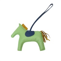 綠/藍/棕色 羊皮 Rodeo GM 馬掛飾【HERMES 愛馬仕】