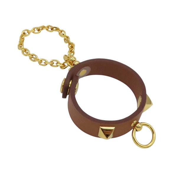 棕色 牛皮 Rivale Glove Clip 手套夾 【HERMES 愛馬仕】