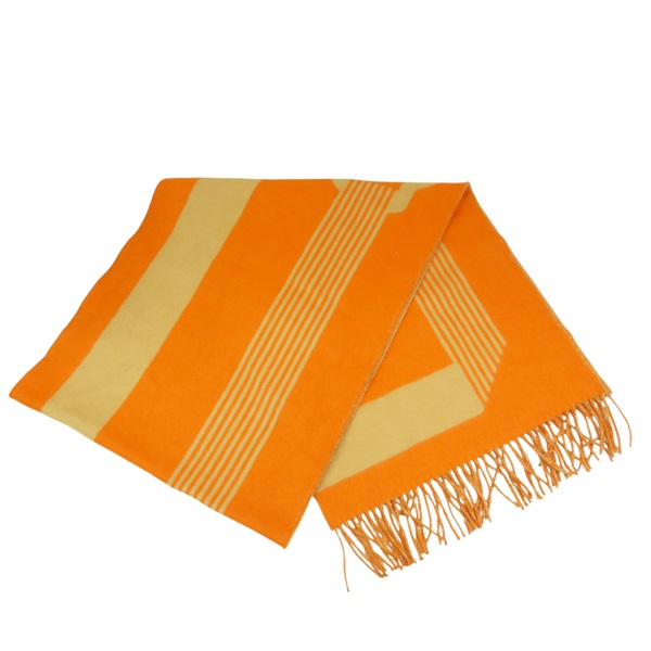 橘色 羊毛 圍巾【HERMES 愛馬仕】