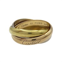 18K 三色金 Trinity 三環戒指 53【Cartier 卡地亞】 B4052753