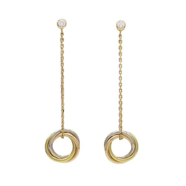 18K 三色三金 Trinity 三環墜飾 耳環 B804330【Cartier 卡地亞】 B804330