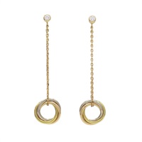 18K 三色三金 Trinity 三環墜飾 耳環 B804330【Cartier 卡地亞】 B804330