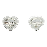 925純銀 Heart Tag Stud 耳環【Tiffany & Co 蒂芬妮】 60013271