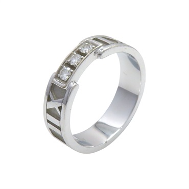 18K白金 鑽石 Atlas 戒指【Tiffany & Co 蒂芬妮】