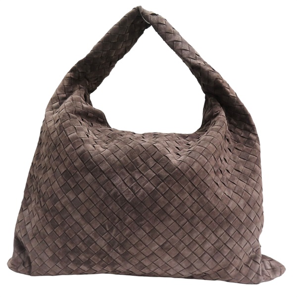 棕色 編織麂皮 Hop 肩背包【BOTTEGA VENETA BV 寶緹嘉】